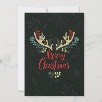 Christmas Antlers Calligraphy Greeting Cards by Pick_Up_Me at Zazzle