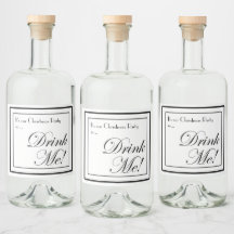 Christmas Apothecary Style Drink Me! Liquor Bottle
