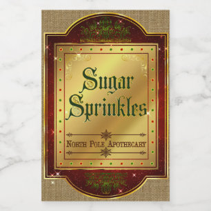 Christmas Apothecary Sugar Sprinkles Label