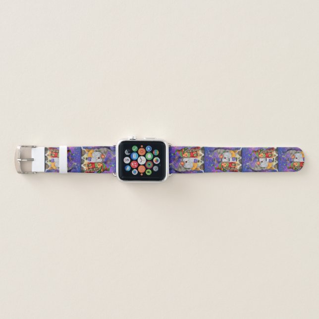 Christmas Apple Watch Band Happy Gnomes Singing (Front)