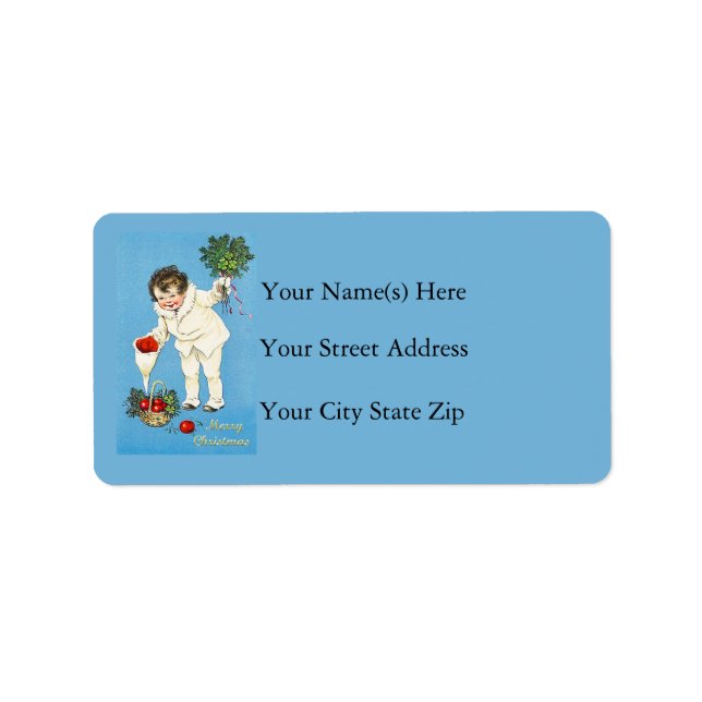Christmas Apples Vintage Address Label (Front)