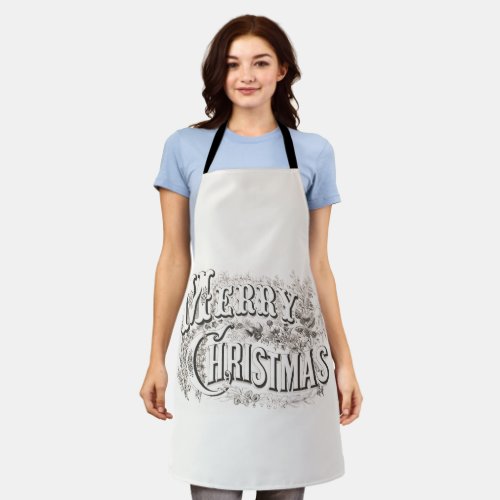 CHRISTMAS APRON  VINTAGE MERRY CHRISTMAS