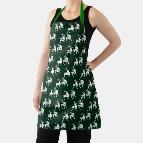 Christmas Aprons Festive Holiday Reindeer Apron