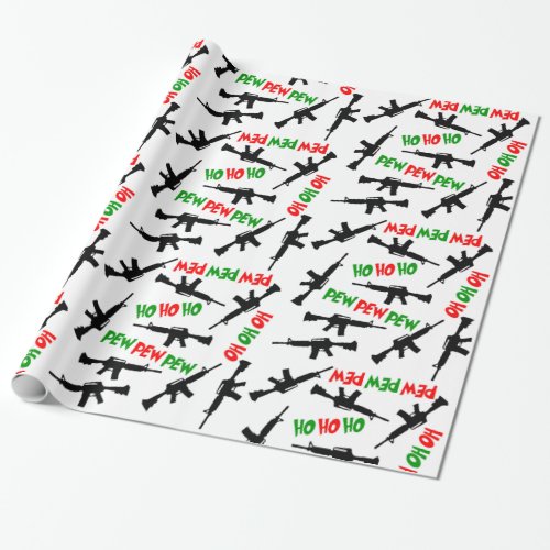 Christmas AR_15s HO HO HO PEW PEW PEW Wrapping Paper