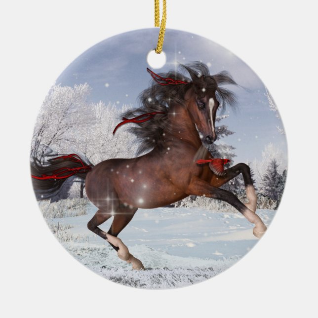 Christmas Arabian Horse Ornament (Front)