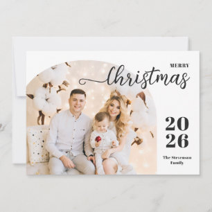 Christmas arch 1 photo modern minimalist red holiday card