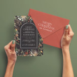 Christmas arch watercolor botanical Christmas Holi Holiday Card<br><div class="desc">Christmas arch watercolor botanical Christmas modern elegant watercolor dried botanical floral muted colors holiday arch Christmas party invitation card.</div>