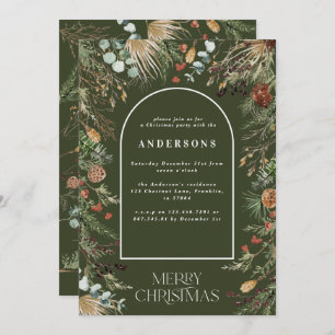 Christmas arch watercolor botanical Christmas Holi Holiday Card