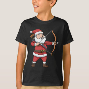 Christmas Archery Arrow Bow Hunting Santa Claus T-Shirt