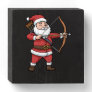 Christmas Archery Arrow Bow Hunting Santa Clause Wooden Box Sign