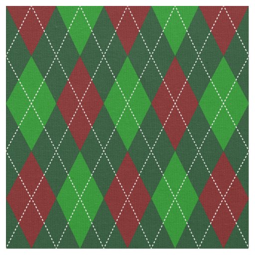 Christmas Argyle Fabric | Zazzle