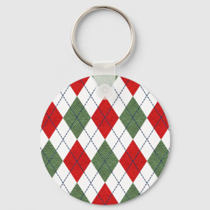 Christmas Argyle Keychain