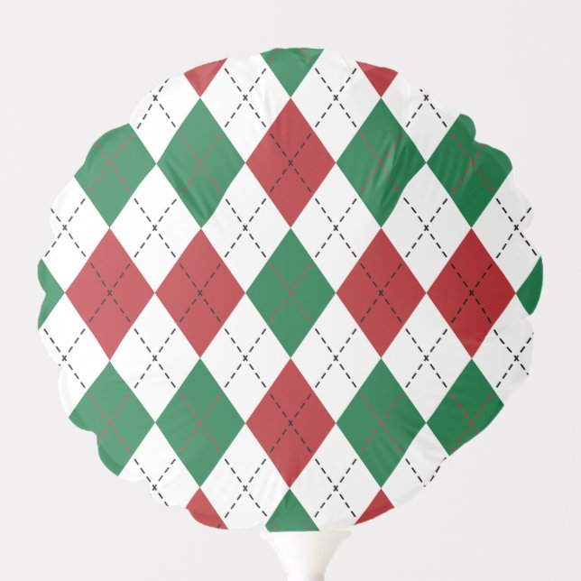 Christmas Argyle Pattern Balloon (Front)
