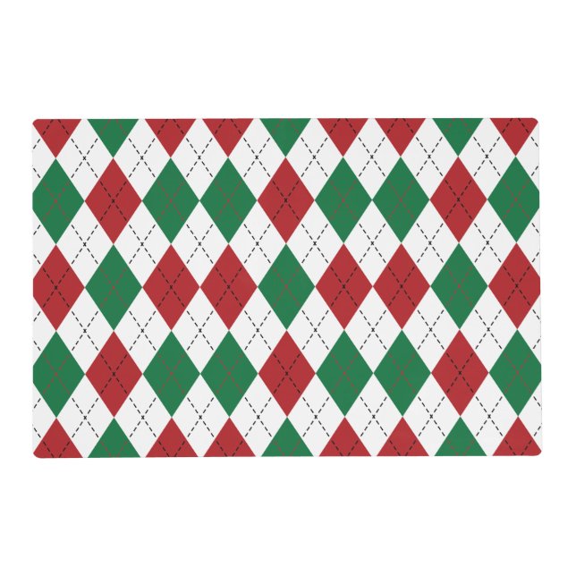 Christmas Argyle Pattern Placemat (Front)