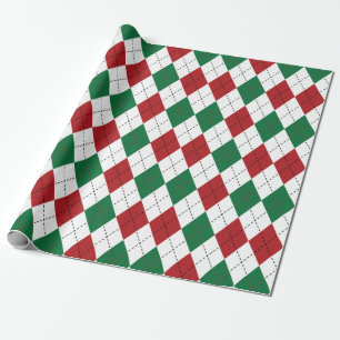 Christmas Argyle Pattern Wrapping Paper