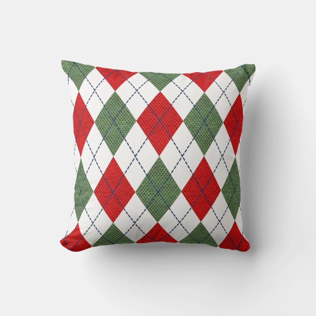 Christmas Argyle Pillow (Front)