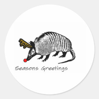 Christmas Armadillo Classic Round Sticker