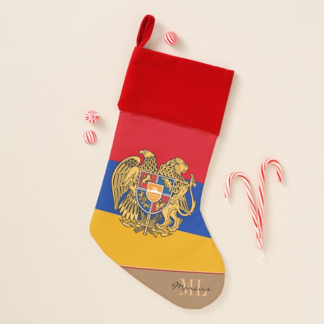 Christmas Armenia & Armenian Flag patriot /student Christmas Stocking (Front)