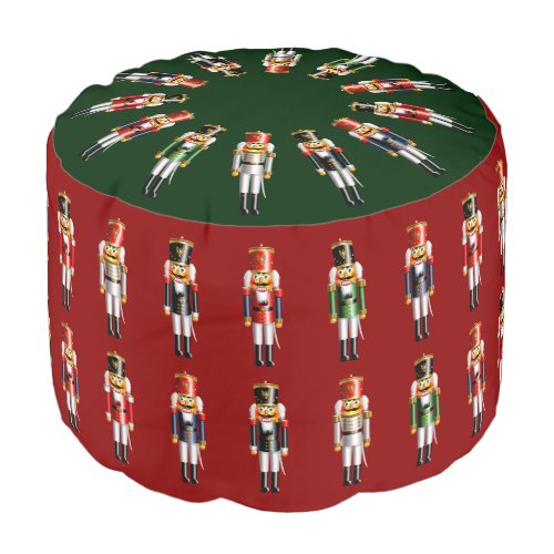 Christmas Army Of Nutcracker Toy Soldiers Pouf
