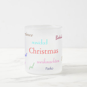 Christmas Around The World Frosted I Glass Coffee Mug