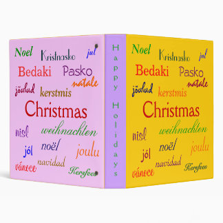 Christmas Around The World In Gold And Pink II Binder