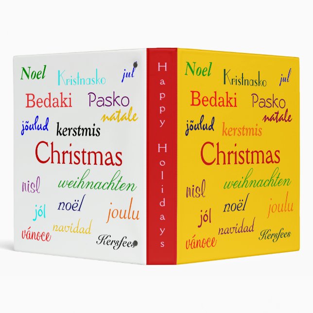 Christmas Around The World In Gold And White V Binder (Background)