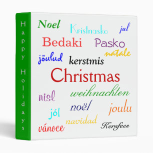 Christmas Around The World In White And Blue VI 3 Ring Binder