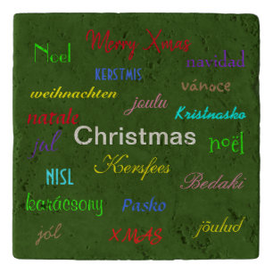 Christmas Around the World Modern Green Trivet