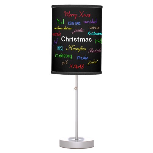 Christmas Around the World Modern in Black Table Lamp