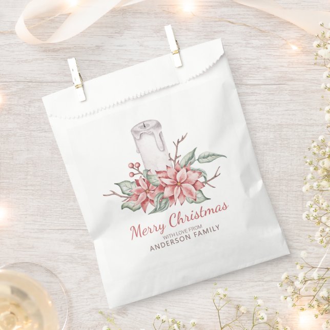 Christmas Arrangement and Candle Favor Bag (Clipped)