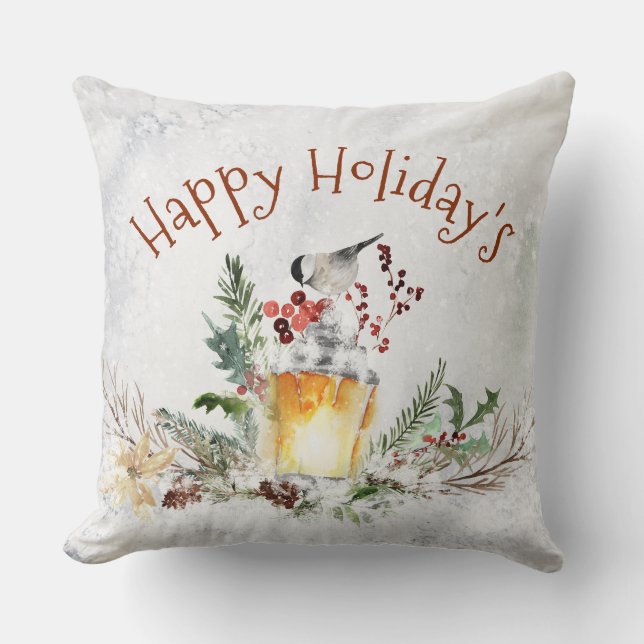 Christmas Arrangement Throw Pillow (Front)