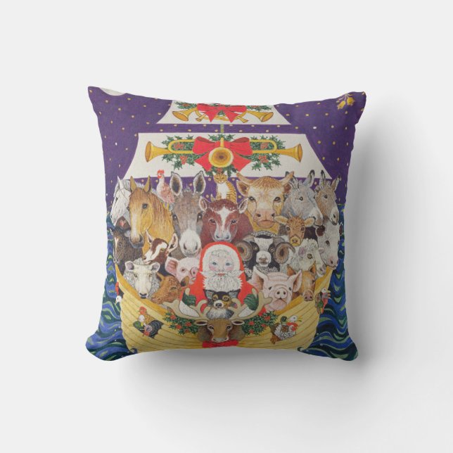 Christmas Arrival Throw Pillow (Front)