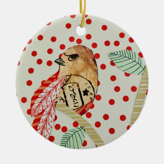 Christmas Art Bird Ornament (Front)