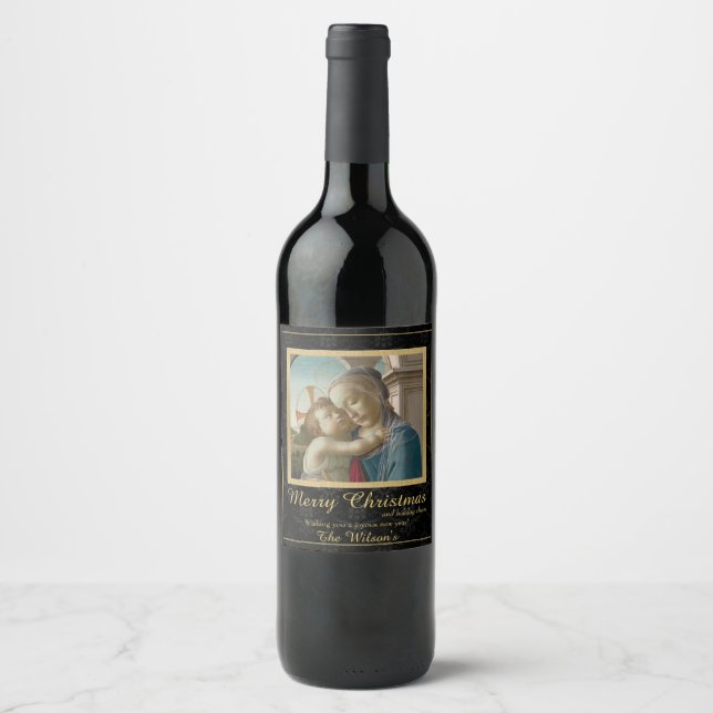 Christmas Art Botticelli Wine Label