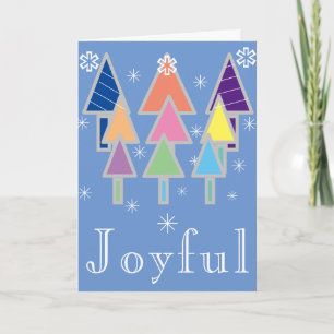 Christmas Art Colorful Modern Cool Chic Holiday Card