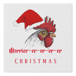 Christmas Art Merrier-er-er-er-er Christmas Faux Canvas Print