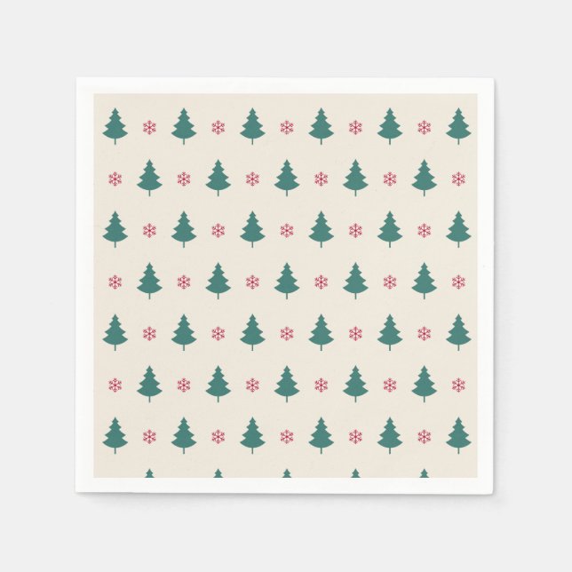 Christmas Art Pattern One Little Christmas Tree Napkins (Front)