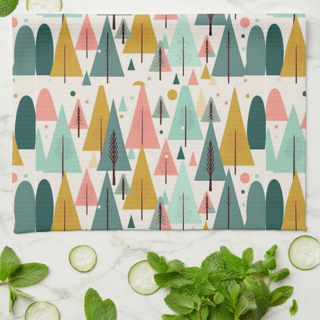 Christmas Art Plant Art One Little Christmas Tree  Kitchen Towel (Folded)