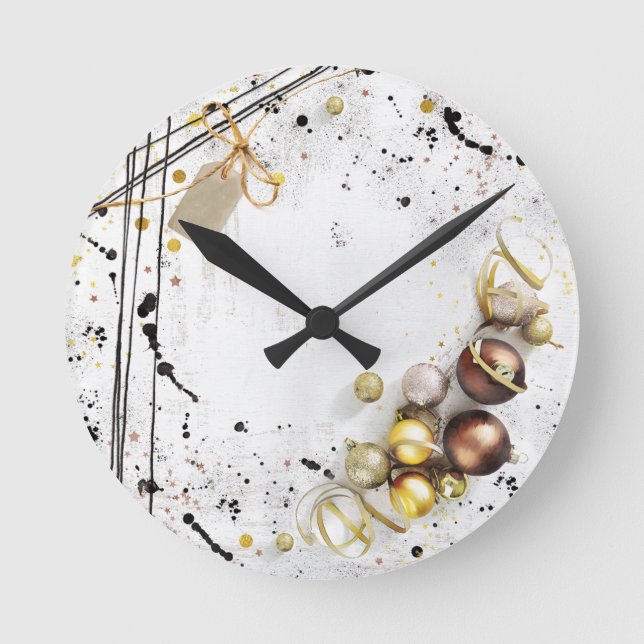 Christmas art round clock (Front)