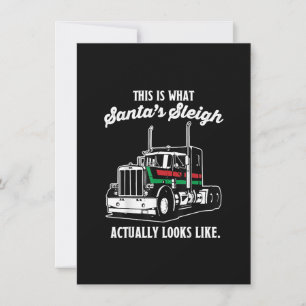 Christmas Asphalt Cowboy Trucker Truck Driver Gift Invitation