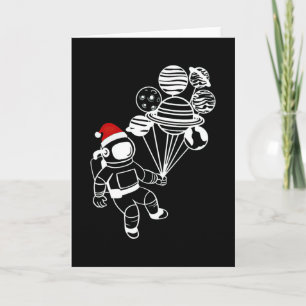 Christmas Astronaut, Funny Planets Bubbles Card