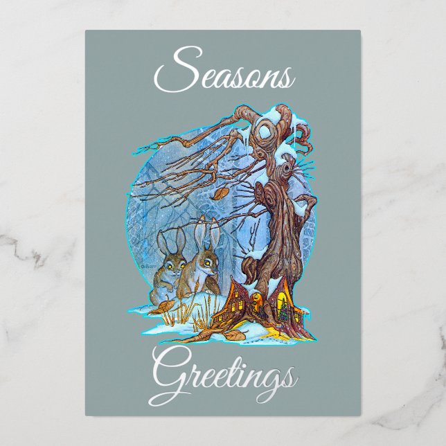 Christmas at Elf Hall Foil Holiday Card (Front)