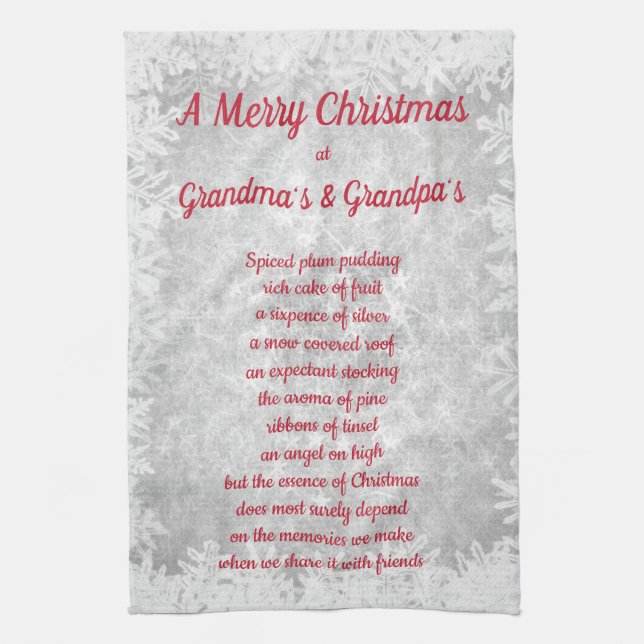 Christmas at Grandma's & Grandpa's Kitchen Towels (Vertical)
