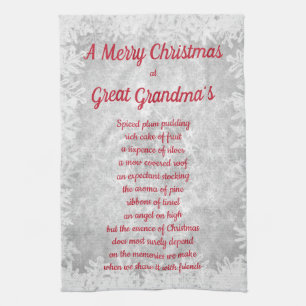 Christmas at Great Grandma's House Kitchen Towels