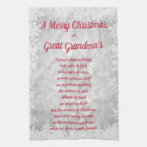 Christmas at Great Grandmas House Kitchen Towels