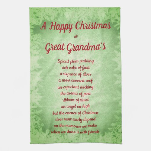 Christmas at Great Grandmas House Kitchen Towels