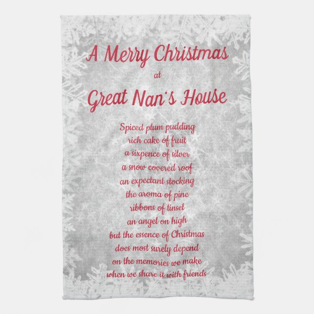 Christmas at Great Nan's House Kitchen Towels (Vertical)
