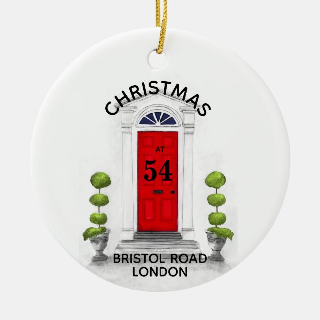 Christmas at home 1st christmas in new house ceramic ornament (Front)