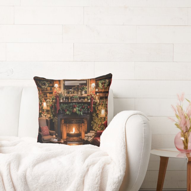 Christmas at Home Throw Pillow (Couch)