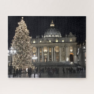Christmas at Night on St. Peters Square Jigsaw Puzzle
